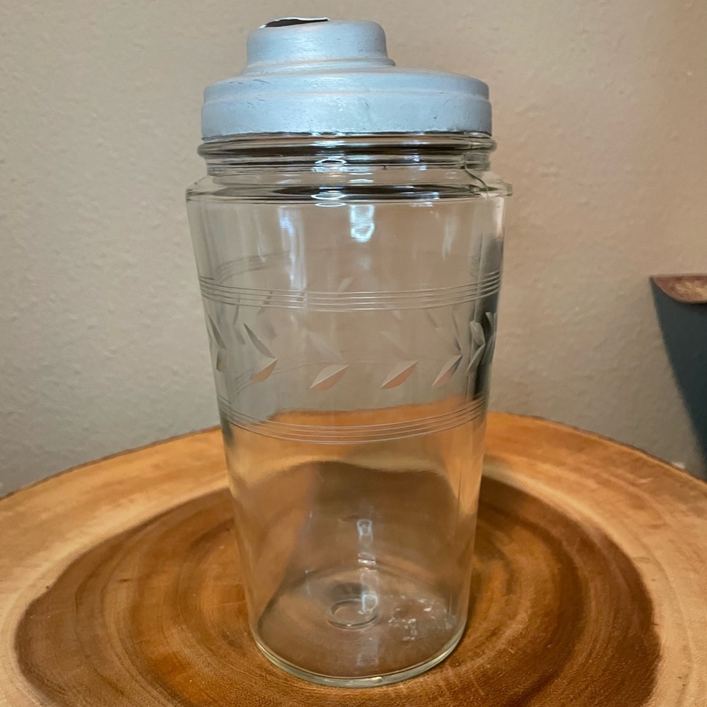 Antique Glass Cocktail Shaker